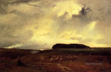  Tormenta Pintura - El paisaje de la tormenta Tonalista George Inness